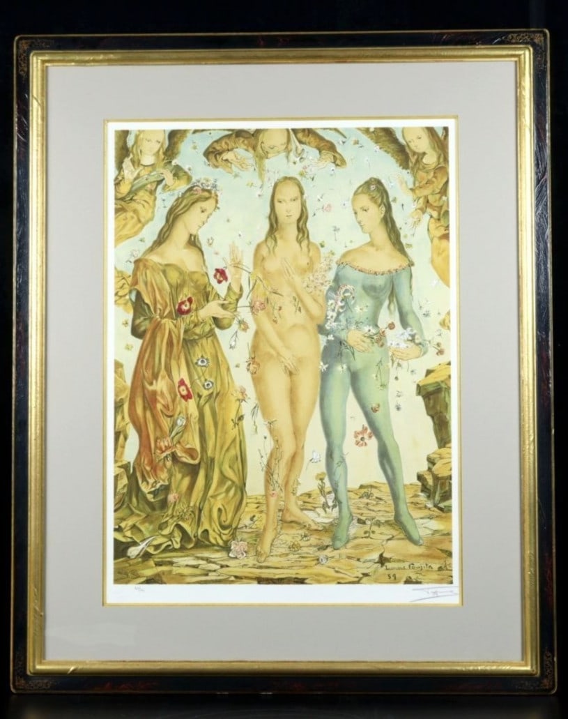Foujita Baptme de Fleurs Lithograph 1998 ADAGP ed.147/275 Framed (1 of 9)