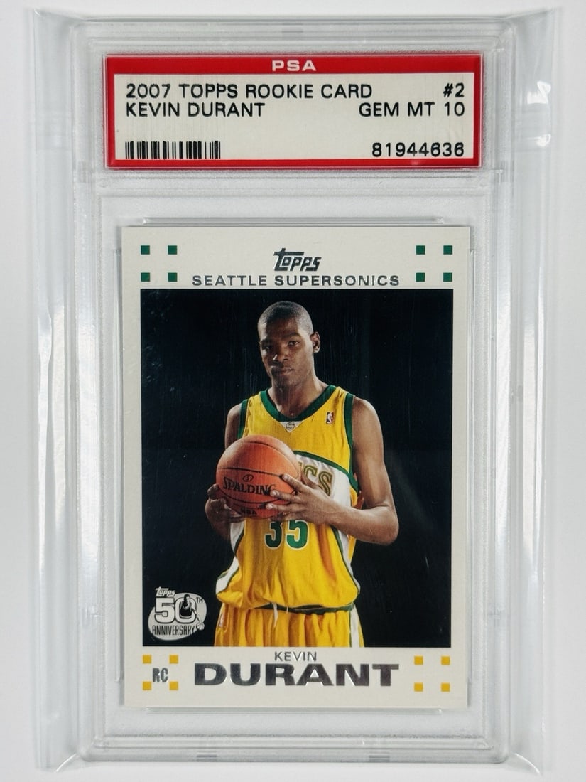 2007 TOPPS ROOKIE CARD KEVIN DURANT #2 PSA 10 (1 of 2)