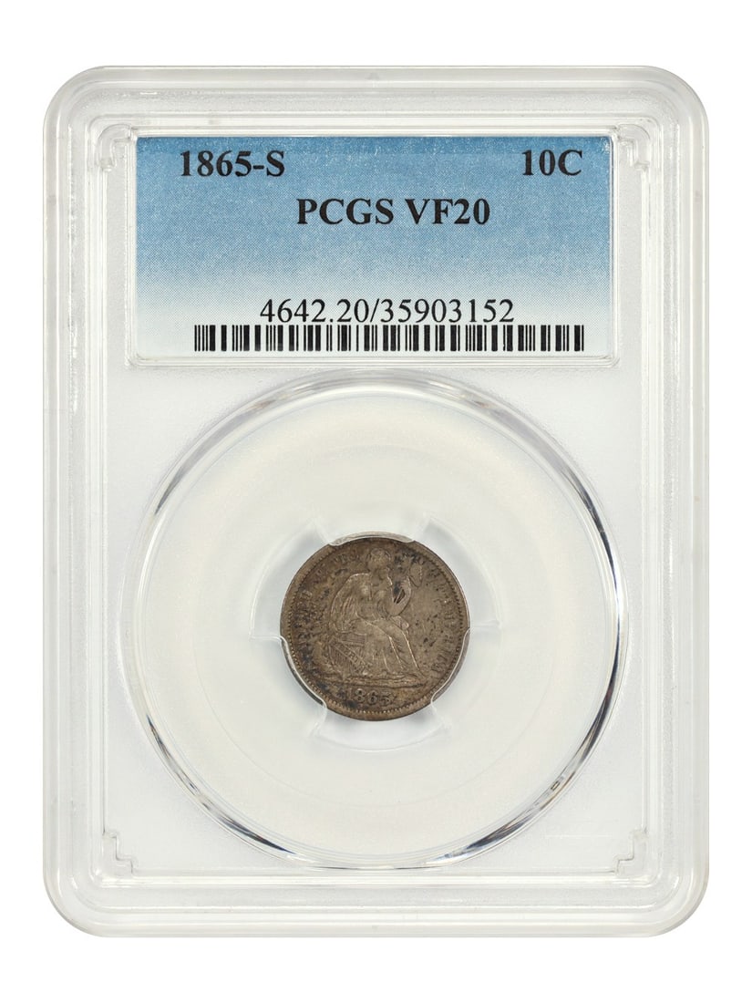 1865-S 10C PCGS VF20 - Liberty Seated Dime (1 of 4)