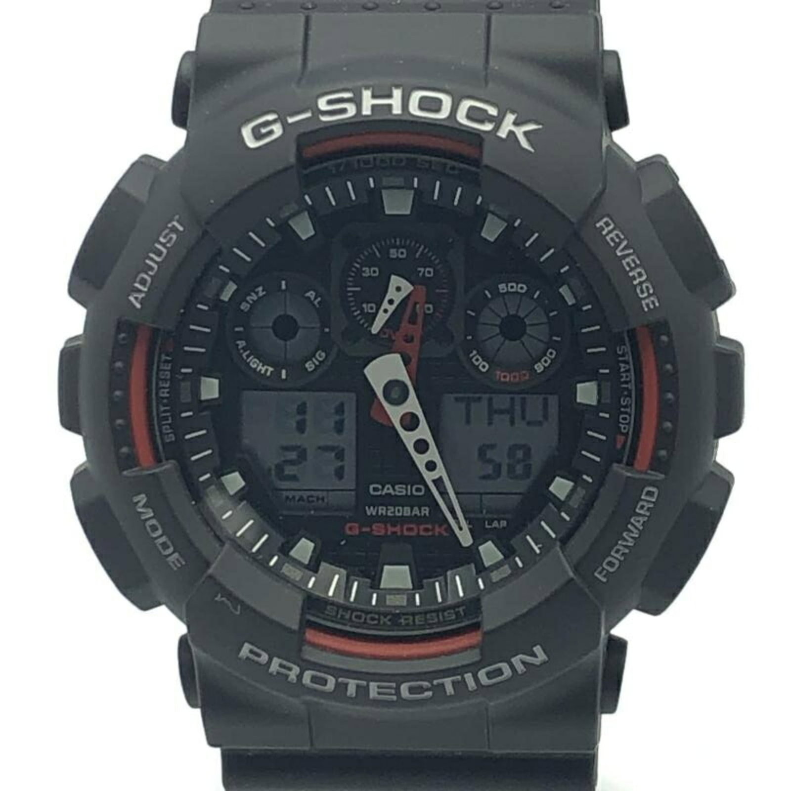 Casio G-SHOCK Watch GA-100-1A4JF Quartz Black G-Shock: Casio G-SHOCK Watch GA-100-1A4JF Quartz Black G-Shock The Casio G-SHOCK Watch GA-100-1A4JF is a men's wristwatch with a black case and dial, a case diameter of 35mm, and is in very good used condition