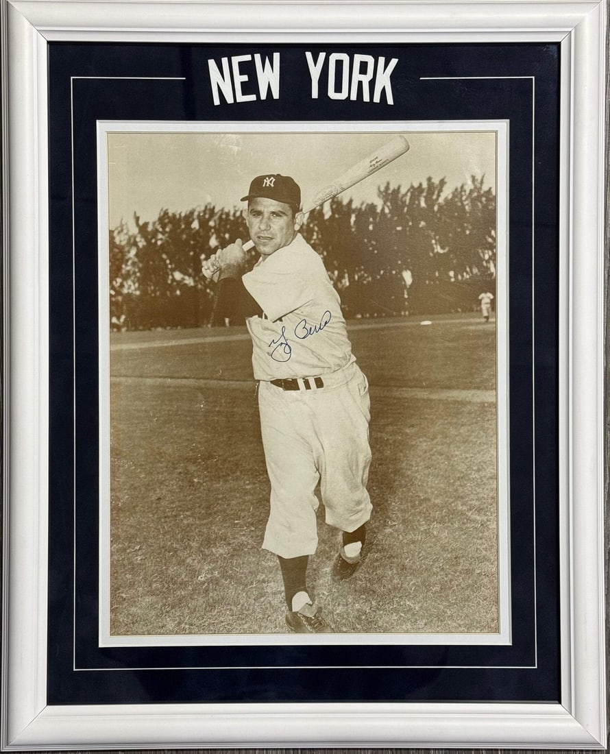 Yogi Berra Autographed 11x14 Framed Baseball Photo (JSA) (1 of 2)