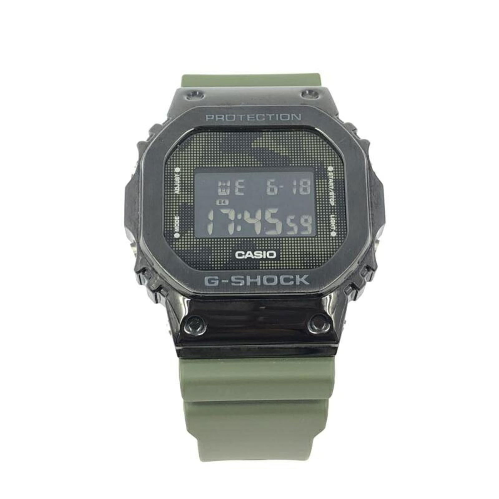 Casio G-SHOCK Watch 5600B-3JF Camouflage Quartz: Casio G-SHOCK Watch 5600B-3JF Camouflage Quartz Casio G-SHOCK model 5600B-3JF is a used digital wristwatch featuring a camouflage pattern and suitable for wrist sizes from 5.9" to 9.05". It is in good