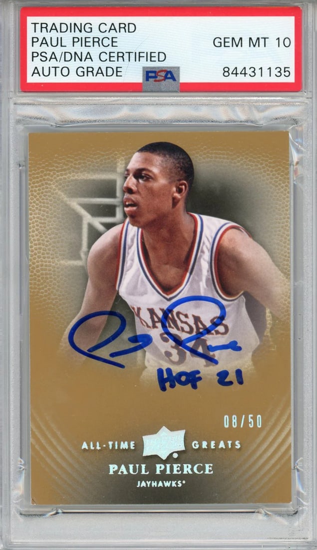 Paul Pierce "HOF 21" Autographed 2013 Upper Deck Card (PSA Gem Mint 10) (1 of 2)