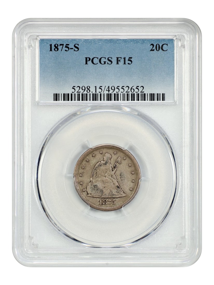 1875-S 20C PCGS Fine 15 - Twenty Cent - Popular Type Coin (1 of 4)