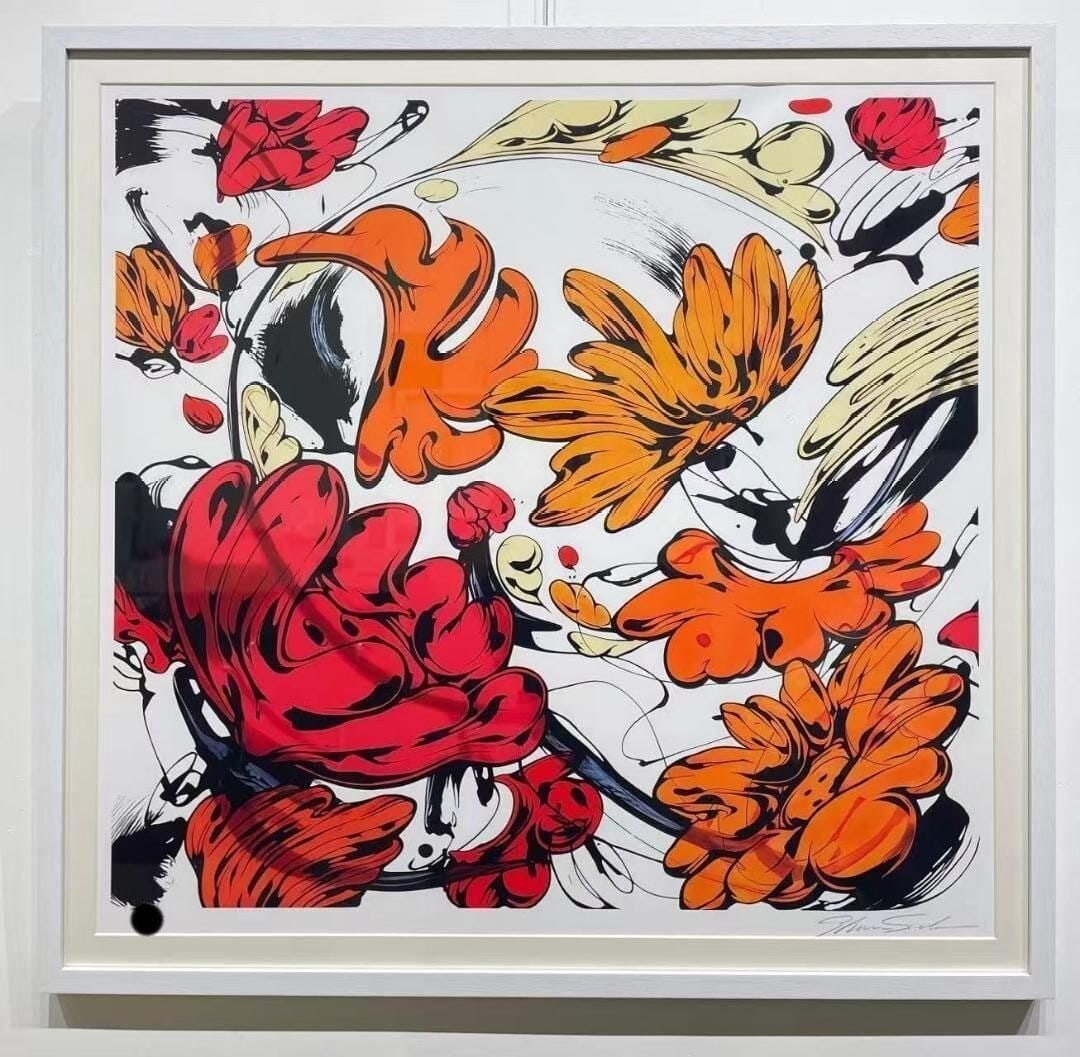 Shun Sudo For Flora-ss-Red 2024 Signed Silkscreen Edition 35 Framed Art: Shun Sudo For Flora-ss-Red 2024 Signed Silkscreen Edition 35 Framed Art Shun Sudo's 2024 silkscreen edition 'For Flora-ss-Red' is a large framed artwork, signed by the artist, featuring botanical