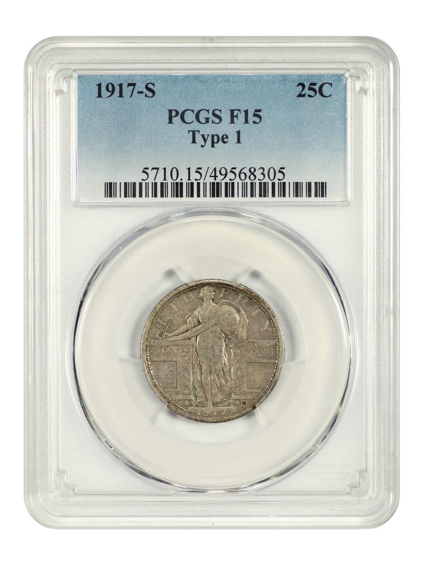 1917-S 25C PCGS Fine 15 (Type 1) - Standing Liberty Quarter (1 of 4)