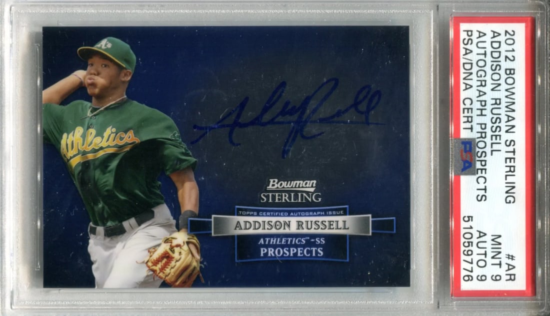 Addison Russell Autographed 2012 Bowman Sterling Rookie Card (PSA) (1 of 2)