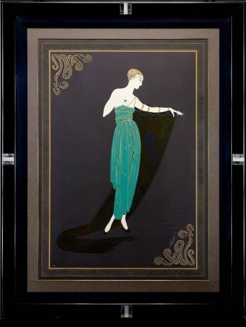 Erte "Emerald Night" Silkscreen Edition 239/300 Signed and Framed (1 of 10)