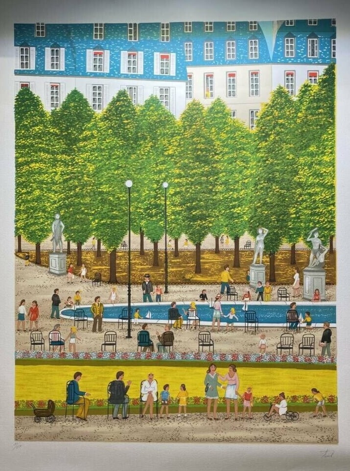 Fanch Ledan (France) - Park Landscape Original Lithograph on Arches Paper Signed (1 of 10)