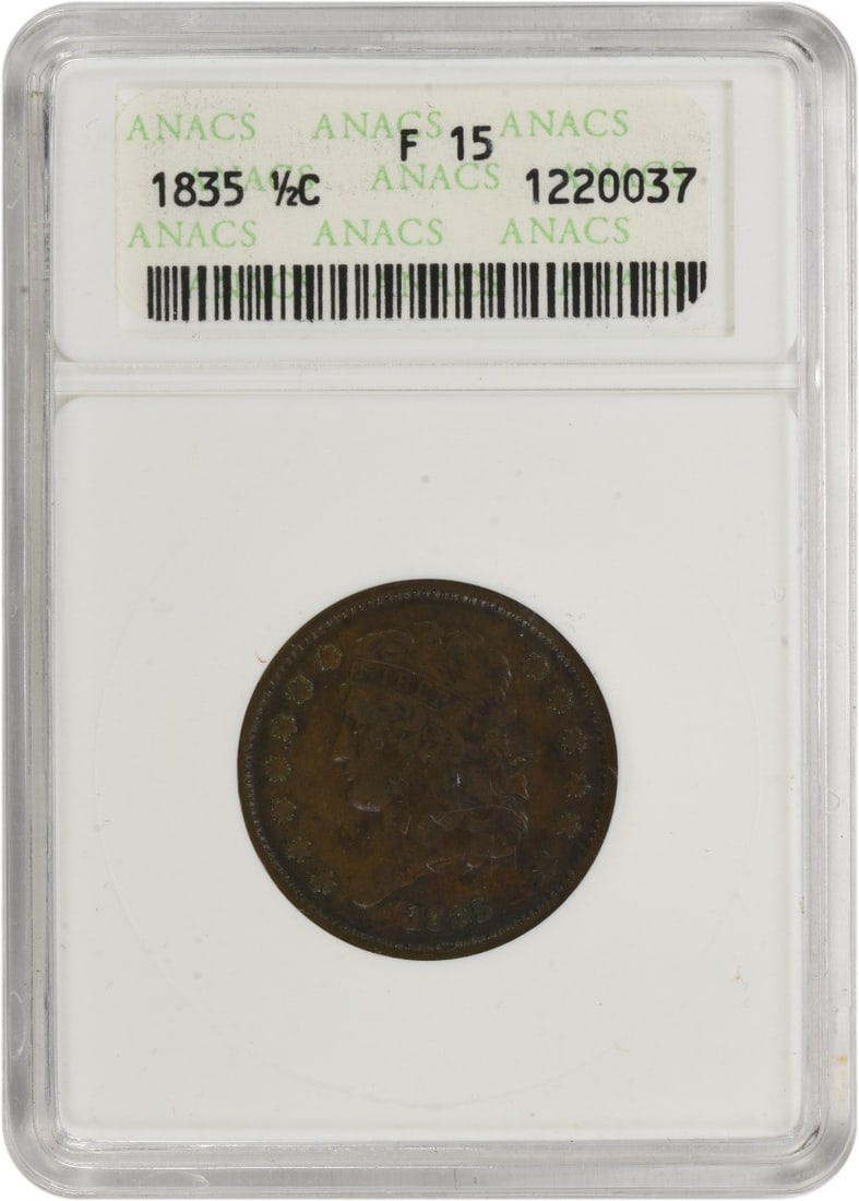 1835 Half Cent F15 ANACS (1 of 1)