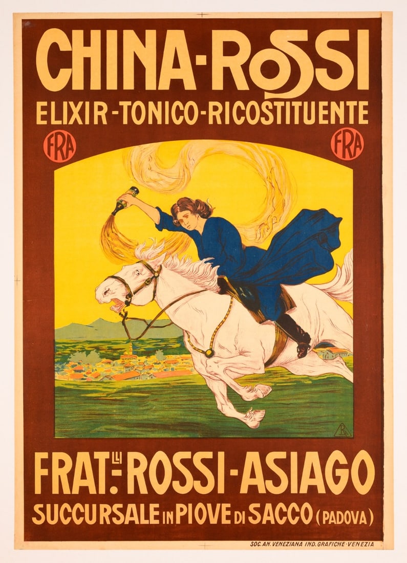 China Rossi Adagio Italian Liquor Poster Original Printing 1920 (1 of 3)