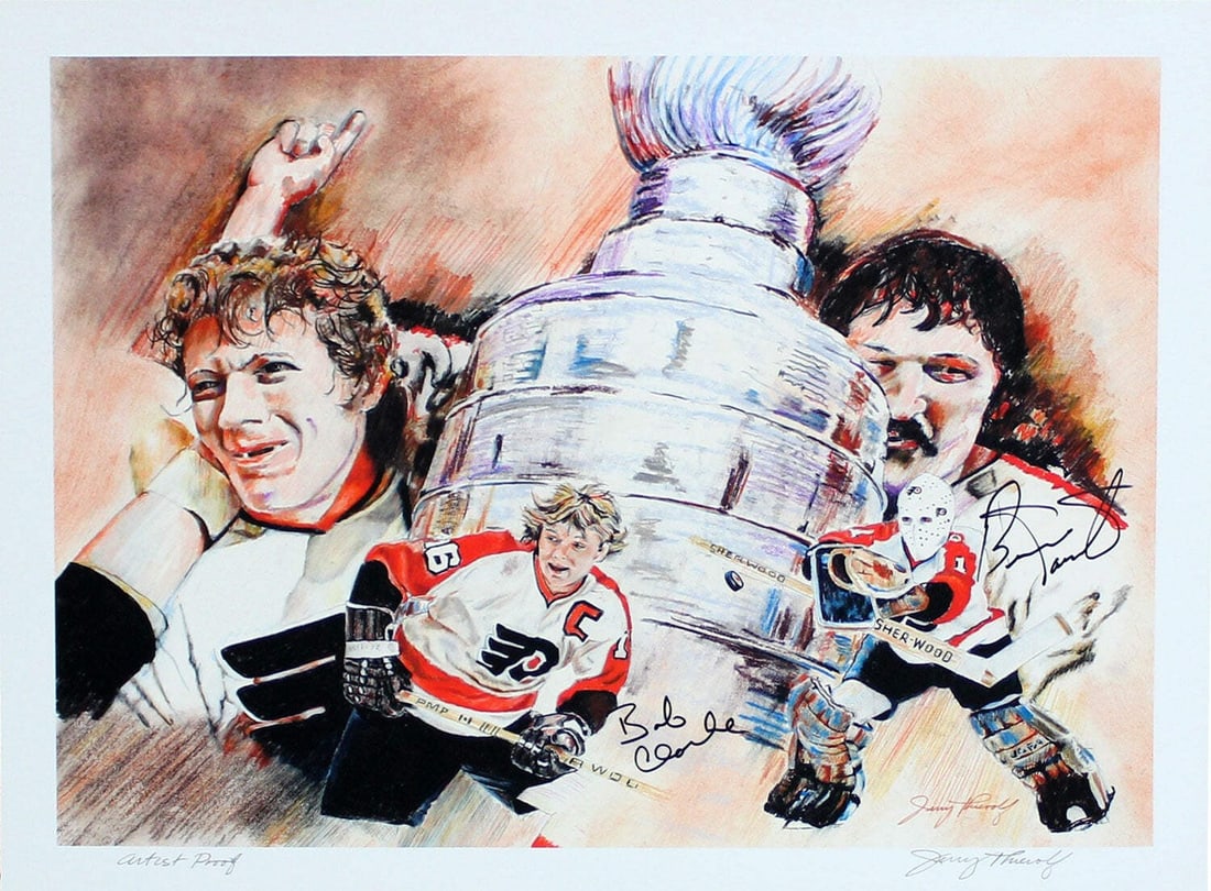 Bob Clarke & Bernie Parent autographed 16x20 Litho (1 of 1)