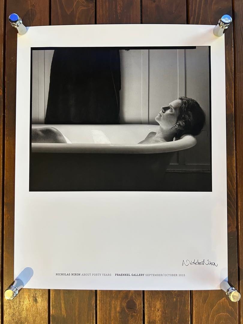 Nicholas Nixon "Bebe, Cambridge, 1980,About Forty Years" Signed ExhibitionPoster: Nicholas Nixon "Bebe, Cambridge, 1980,About Forty Years" Signed ExhibitionPoster Signed exhibition poster by artist Nicholas Nixon from 1980, printed on medium paper. Item Specifics: Artist: