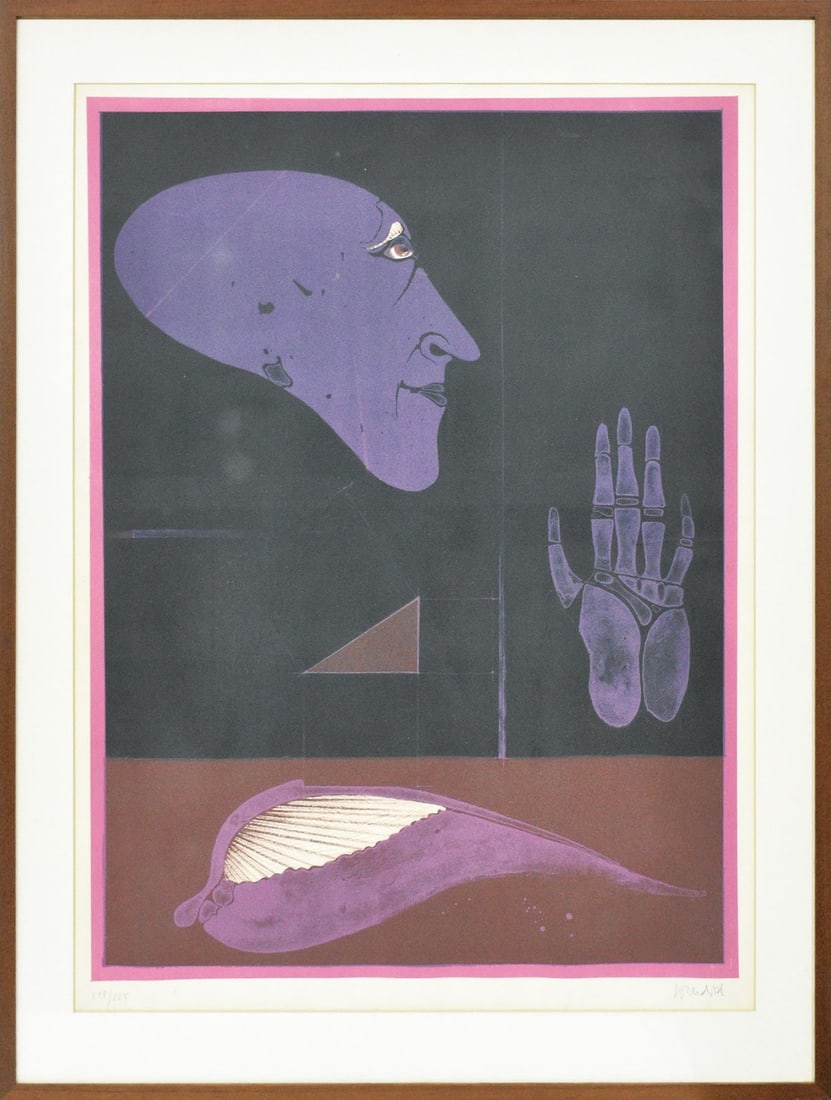 Paul Wunderlich "Fossil" lithograph Limited to 225, signed: Paul Wunderlich "Fossil" lithograph Limited to 225, signed Original lithograph titled 'Fossil' by artist Paul Wunderlich, signed and limited to 225 pieces, created using lithography on paper. Item