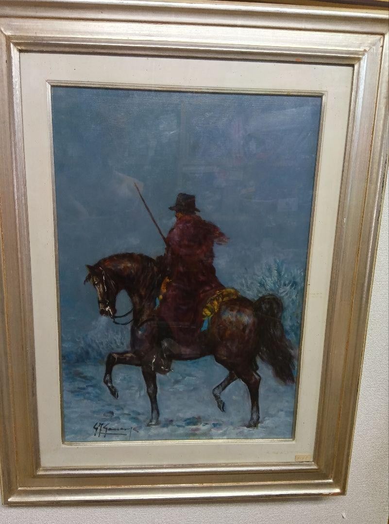 Giovanni Francesco Gonzaga Original Oil Painting "Buttero" Horse & Rider Signed (1 of 12)