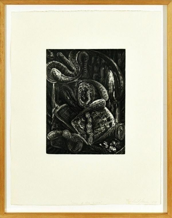 Bill Jensen (American, b. 1945) Original intaglio Print 1989 Signed Framed ED55 (1 of 9)