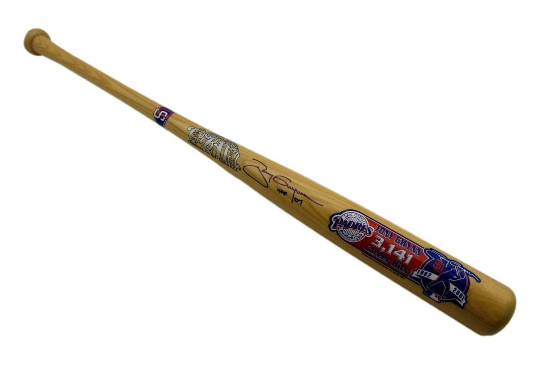 Tony Gwynn HOF Signed/Inscribed Cooperstown Statistic Bat Padres JSA 200102 (1 of 4)