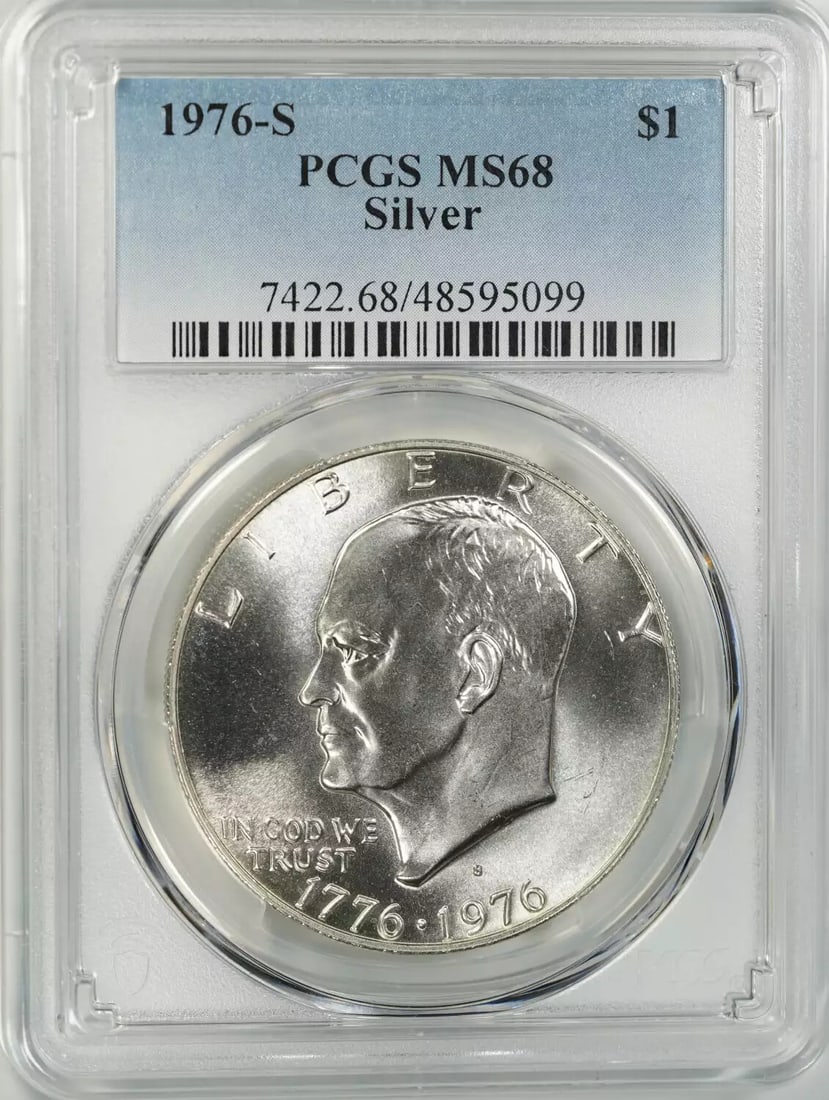 1976 S EISENHOWER IKE DOLLAR $1 SILVER PCGS CERTIFIED MS 68 MINT STATE UNC (099) (1 of 4)
