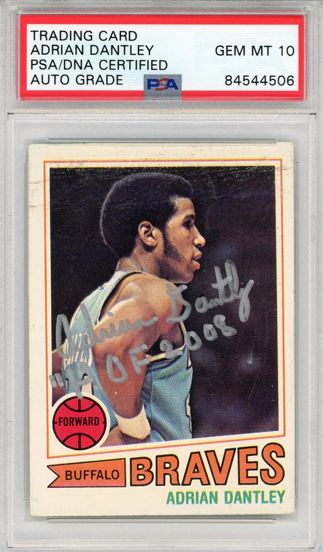 Adrian Dantley Autographed 1977 Topps Card #56 (PSA Auto 10) (1 of 2)