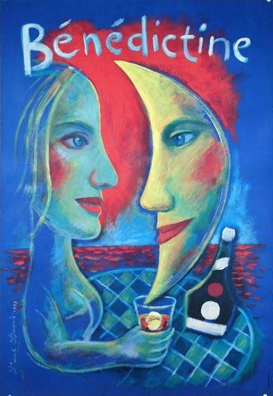 Benedictine By Paul Davis French Liquor Poster On Canson Paper Original Popart (1 of 1)