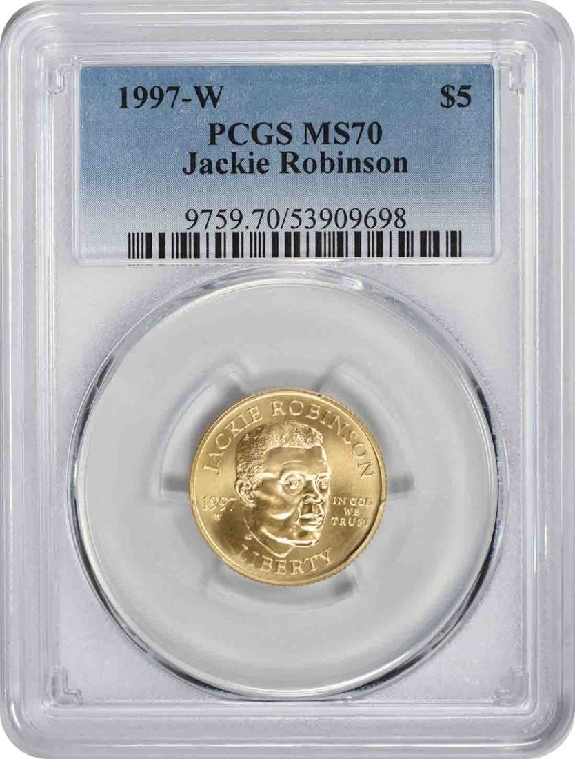 1997-W Jackie Robinson Commemorative $5 Gold MS70 PCGS (1 of 1)