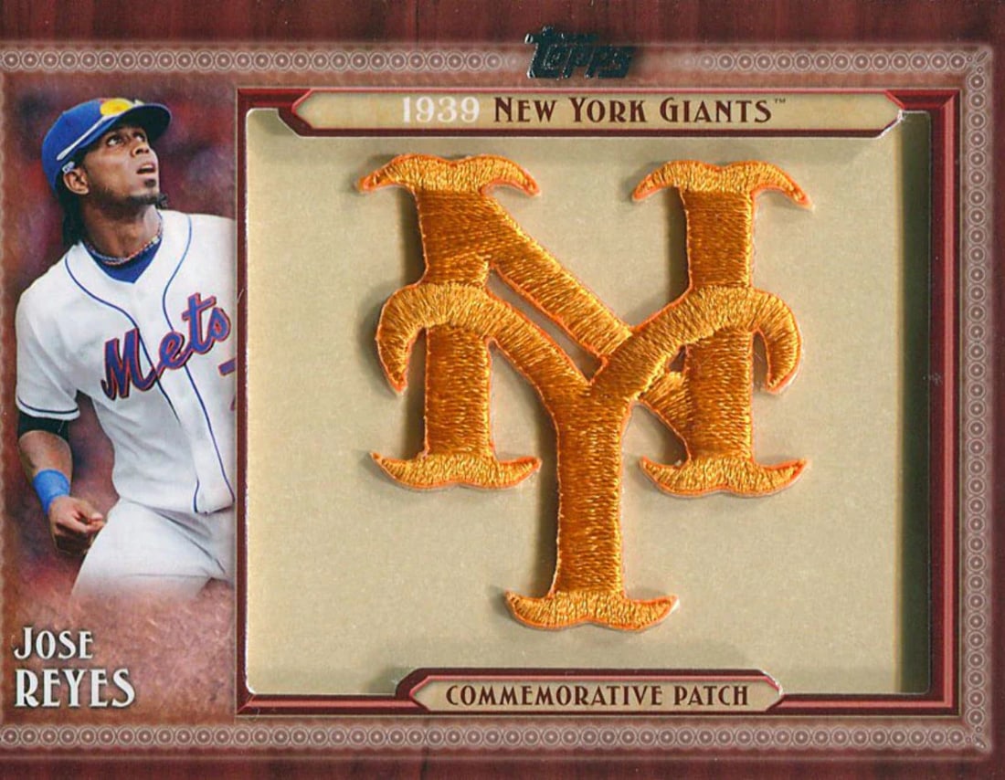 Jose Reyes Unsigned New York Mets 1939 Topps Commemorative Throwback Patch Card (1 of 1)