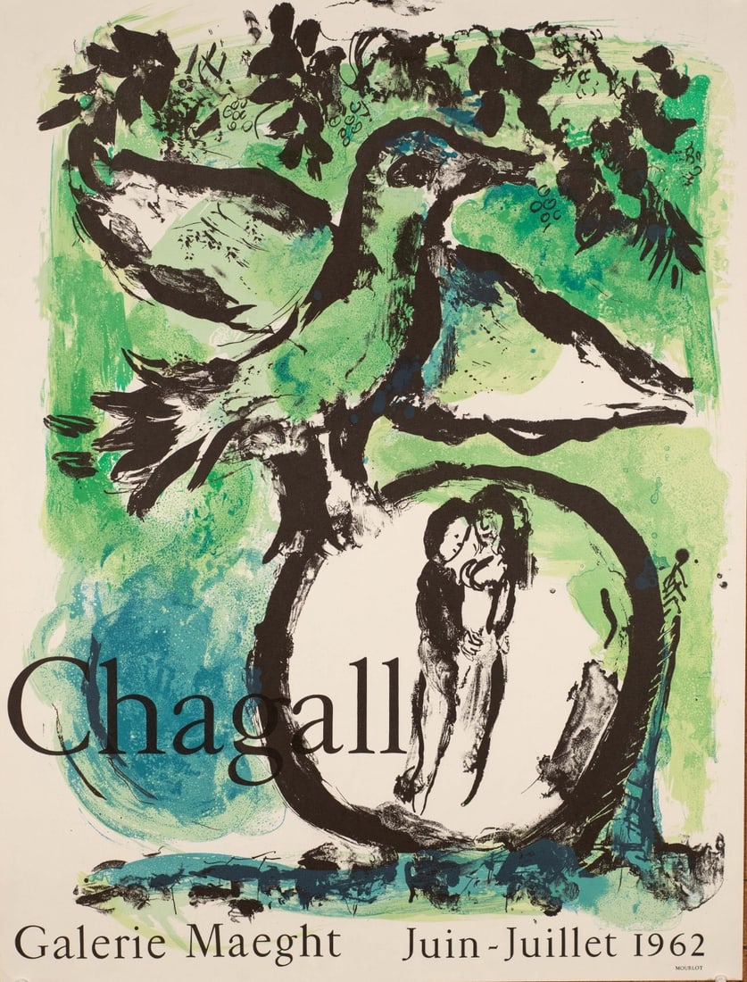 Galerie Maeght Marc Chagall, 1962 Le Oiseau Vert (The Green Bird) (1 of 3)