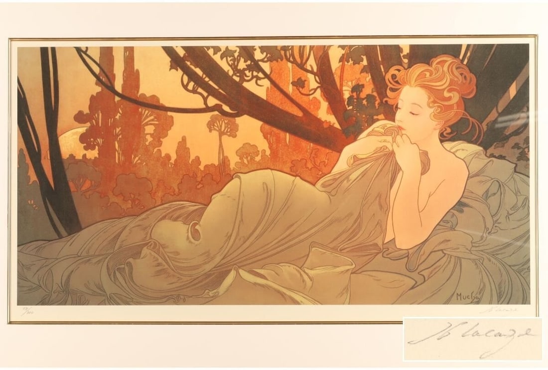 Alphonse Mucha "Twilight" 48/300 / Silkscreen signed and framed (1 of 10)