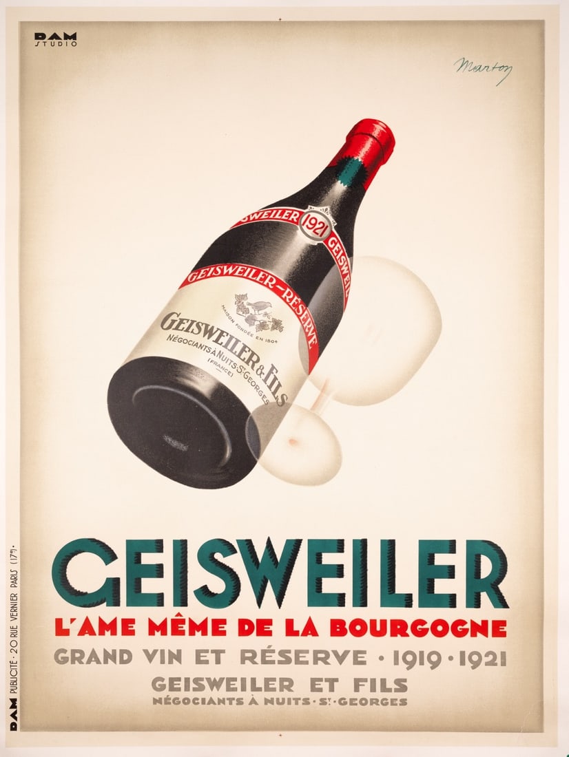 Large-Format French Advertising Poster 1921 Geisweiler Wine Company (1 of 3)