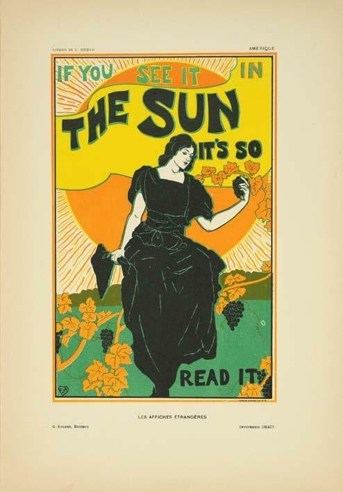 Rhead Original Vintage Poster The Sun 2 By For Affiches Etrangeres 1897 (1 of 1)