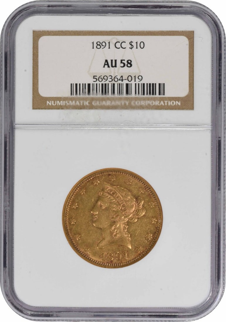 1891-CC $10 Gold Liberty Head AU58 NGC (1 of 3)