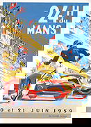 24 Hours Of Lemans 1959 24 Heures Du Mans Michel Beligond Vintage Race Poster: 24 Hours Of Lemans 1959 24 Heures Du Mans Michel Beligond Vintage Race Poster Vintage 1959 race poster by artist Michel Beligond, unframed, measuring 16 x 24 inches, showcasing the 24 Hours of Le Mans