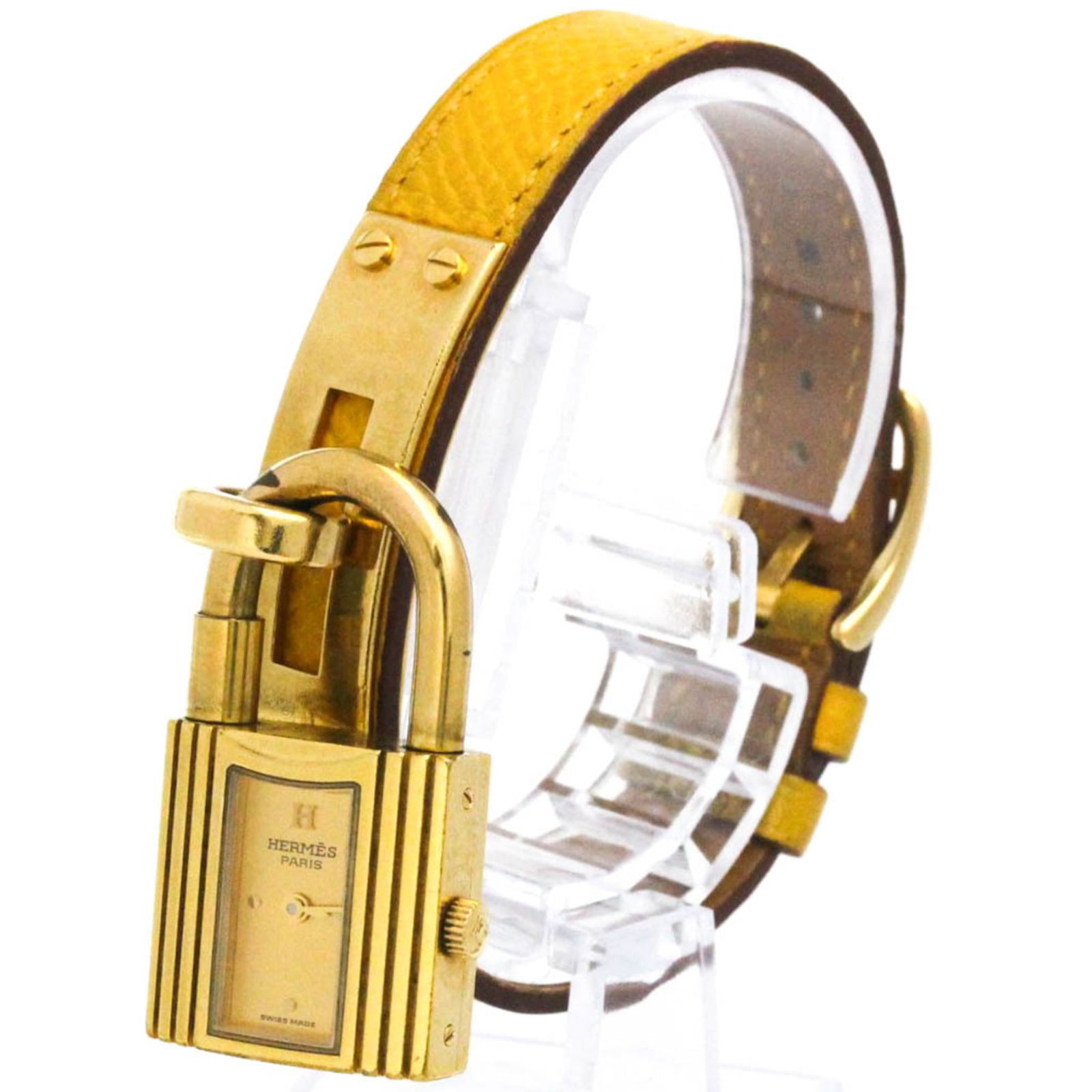HERMES Kelly Watch Gold Plated Leather Quartz (1 of 8)