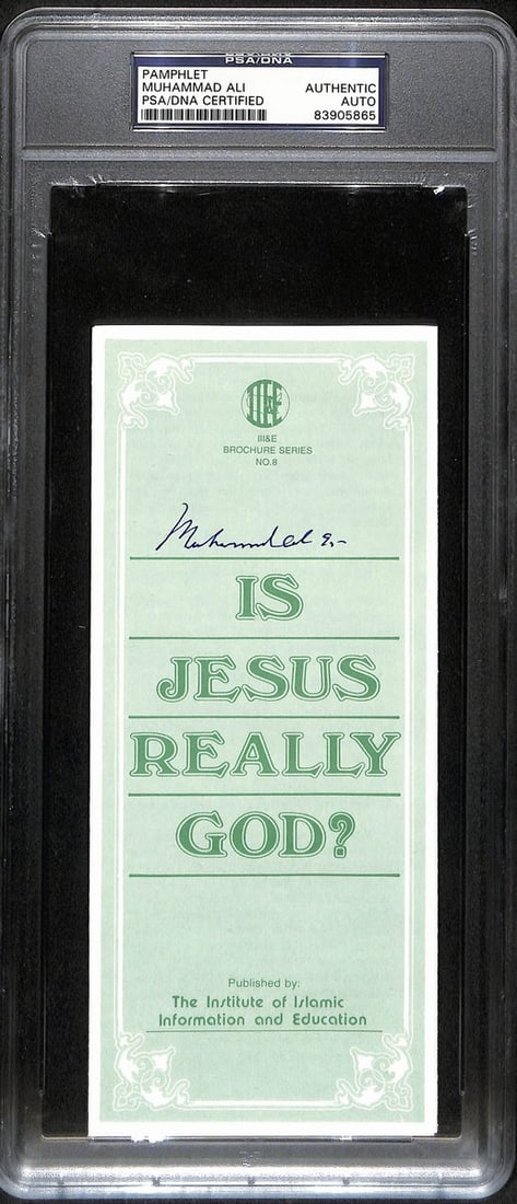 Muhammad Ali Signed/Autographed 8.5x3.5 Islamic Pamphlet Slab PSA/DNA 193453 (1 of 2)