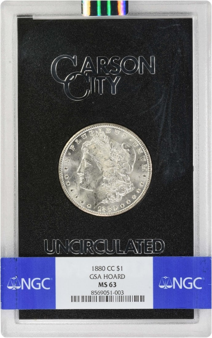 1880-CC Morgan Silver Dollar MS63 NGC GSA Holder (1 of 3)