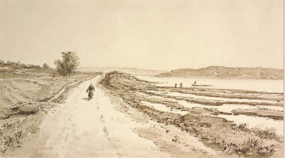 Emeric de Tamagnon Original Watercolor Painting Drawing Pencil Signed Framed (1 of 3)