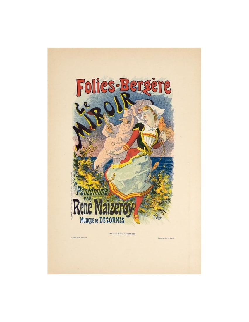 Original Vintage Poster Le Miroir By Cheret For Affiches Illustrees 1896 (1 of 1)