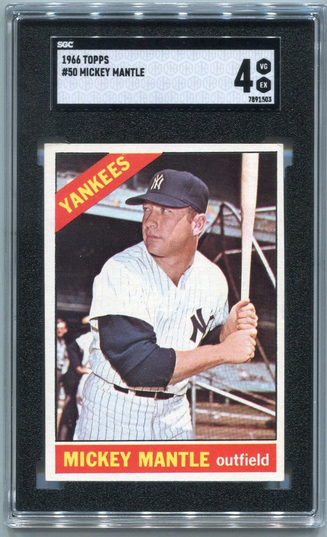 Mickey Mantle 1966 Topps Card #50 SGC Graded 4 (1 of 2)