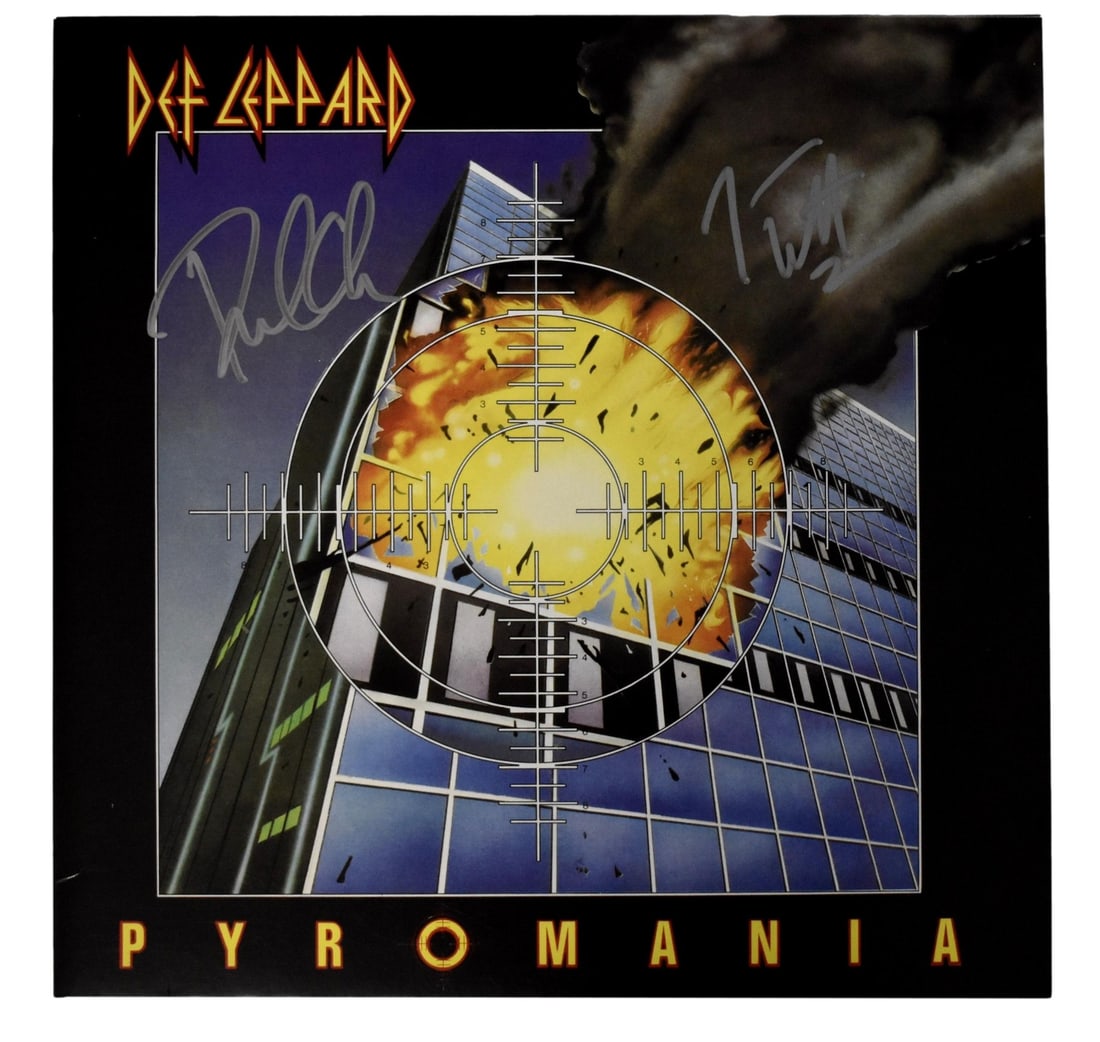 Def Leppard Joe Elliott/Phil Collen Dual-Signed Album "Pyromania" JSA 201033 (1 of 6)
