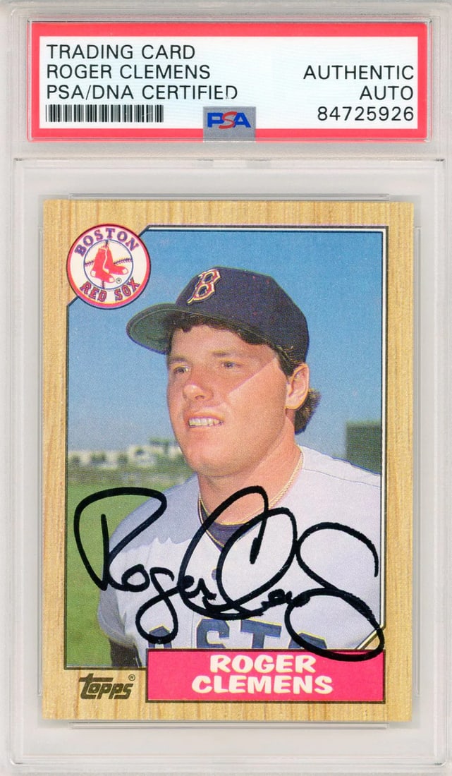 Roger Clemens Autographed 1987 Topps Card #340 (PSA Auto) (1 of 2)