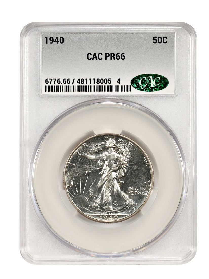 1940 50C CACG PR66 - Walking Liberty Half Dollar: 1940 50C CACG PR66 - Walking Liberty Half Dollar 1940 Walking Liberty Half Dollar, uncirculated, PR66 grade, certified by CACG, from the Philadelphia Mint. Item Specifics: Certification: CACG