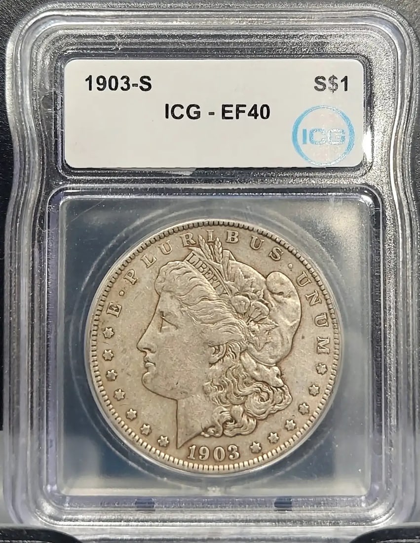 1903 S MORGAN SILVER DOLLAR $1 ICG CERTIFIED EF 40 EXTRA FINE (301) (1 of 4)