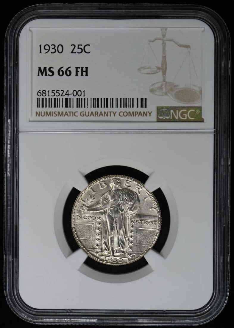 1930 Standing Liberty Quarter 25C NGC MS66FH: 1930 Standing Liberty Quarter 25C NGC MS66FH 1930 Standing Liberty Quarter, certified by NGC with a grade of MS66FH, uncirculated, minted in Philadelphia. Item Specifics: Certification: NGC