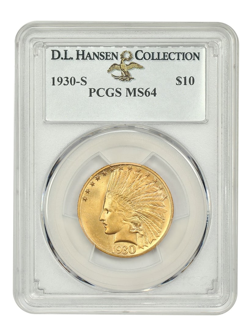 1930-S $10 PCGS MS64 ex: D.L. Hansen - Indian $10 (1 of 4)