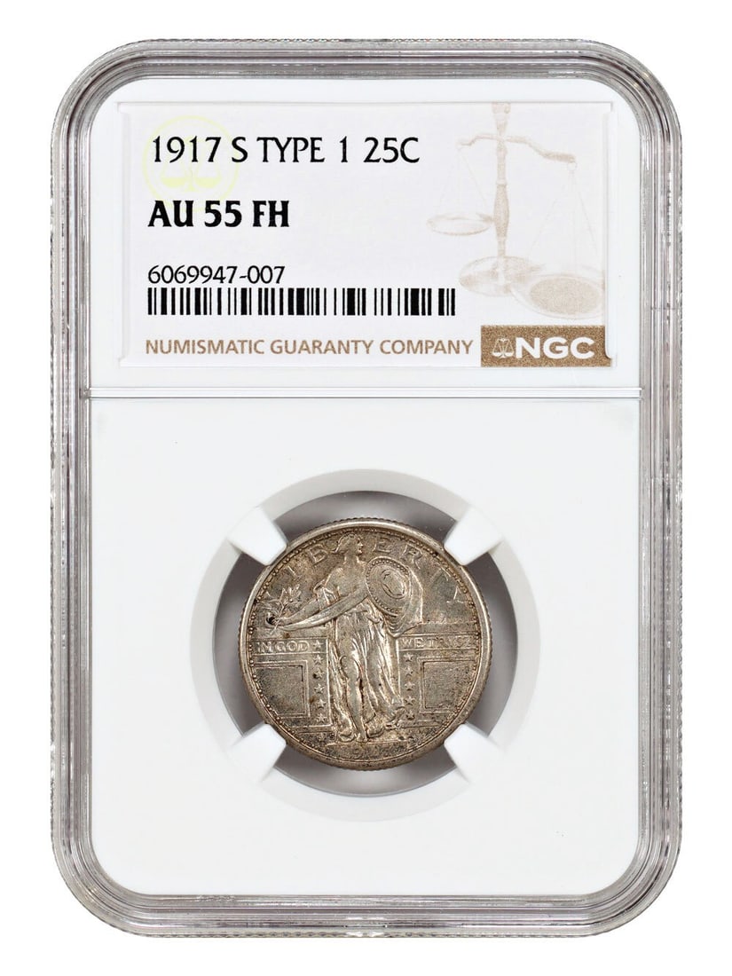 1917-S 25C NGC AU55FH (Type 2) - Standing Liberty Quarter (1 of 4)