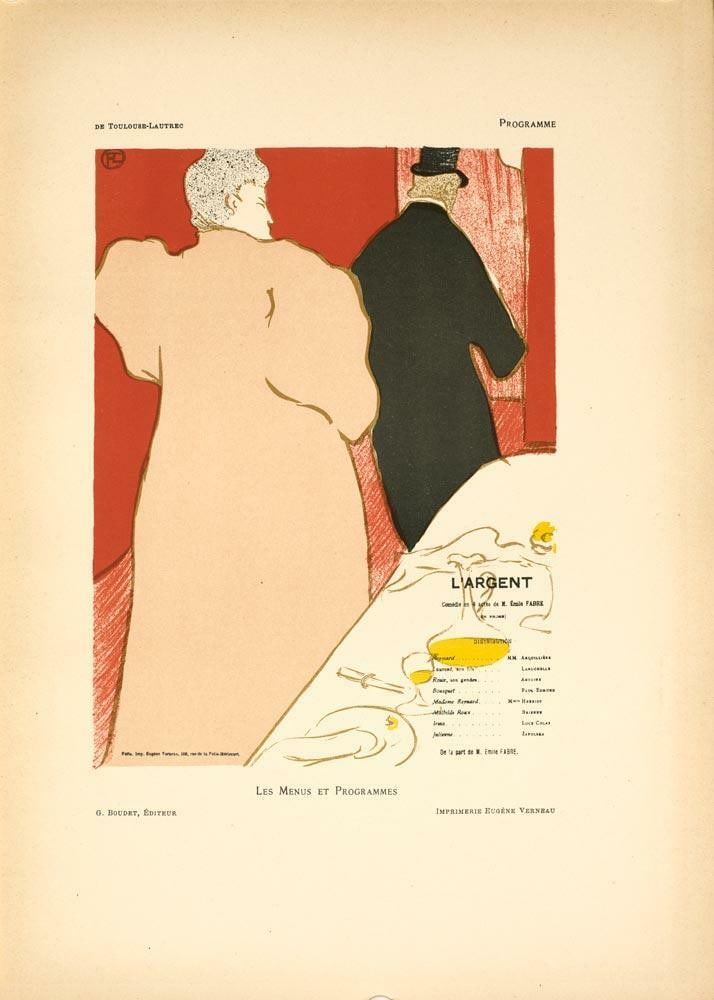 Henri De Toulouse-Lautrecoriginal Vintage Poster L'Argent 1896 Stone Lithograph (1 of 1)