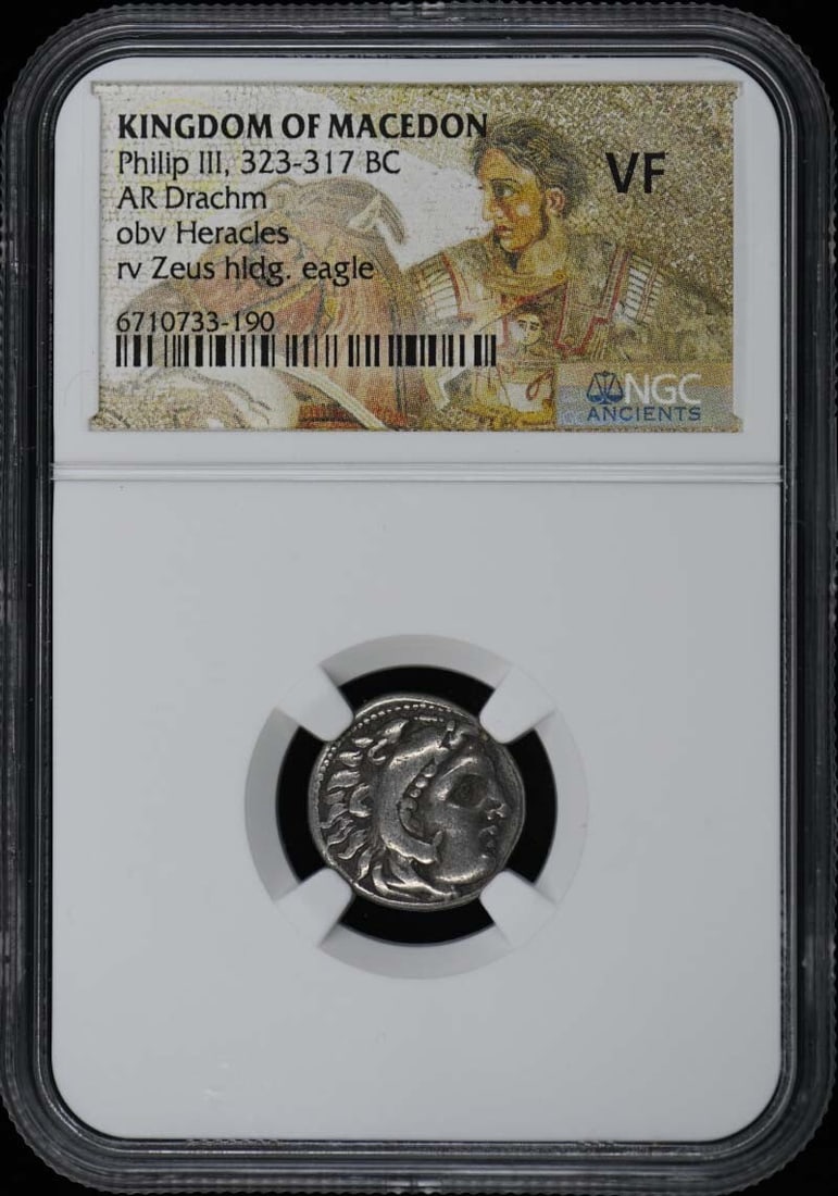Philip III, 323-317 BC KINGDOM OF MACEDON AR Drachm NGC VF20 (1 of 1)