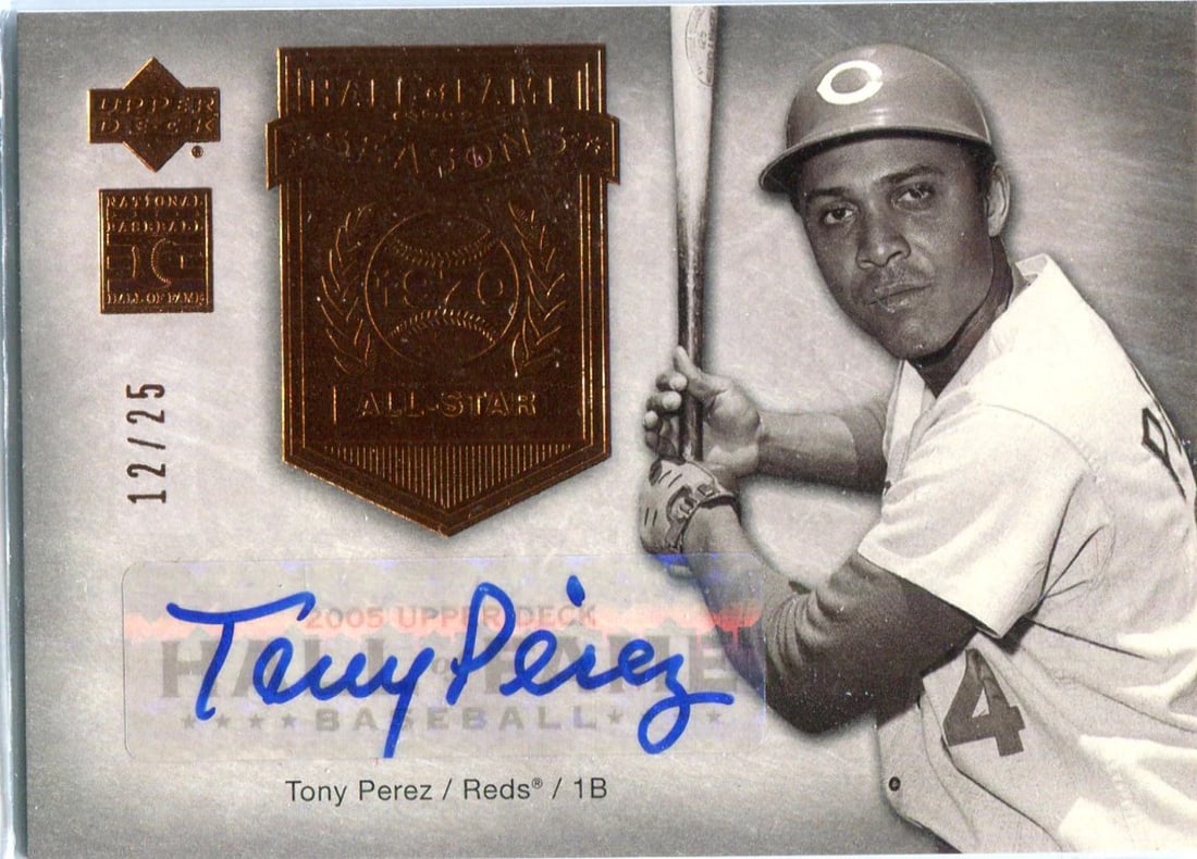 Tony Perez 2005 Upper Deck HOF Autographed Card #12/25 (1 of 1)