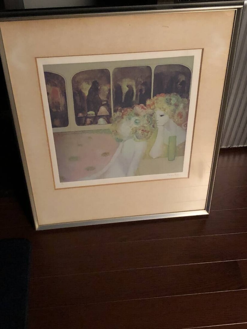 Leonor Fini Untitled (Gossip), 1976 Serigraph Signed and framed C/L: Leonor Fini Untitled (Gossip), 1976 Serigraph Signed and framed C/L Leonor Fini's untitled serigraph 'Gossip' from 1976 is a large original print created using screen printing techniques and is framed