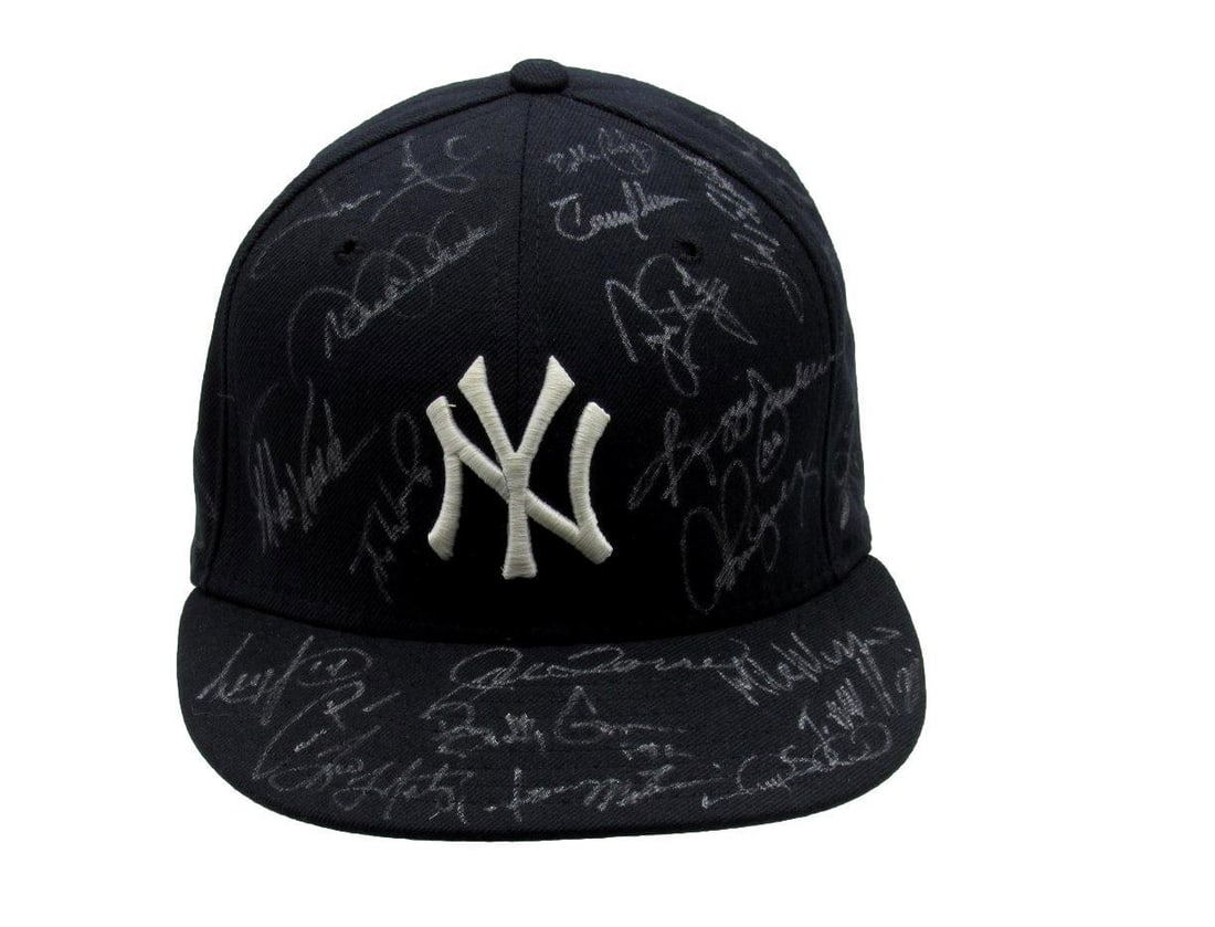 Yankees Greats Multi-Signed (24) New Era Baseball Hat Derek Jeter PSA/DNA 193119 (1 of 8)